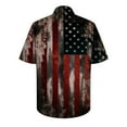 thumbnail image 4 of Aoochasliy Summer Clothes Mens Shirts Turn-down Collar Hawaiian Independence Day Printing Short Sleeve Button Tops Blouse, 4 of 4