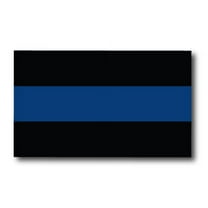 Magnet Me Up Thin Blue Line Vinyl Automotive Magnet,3x5 in, Black and Blue