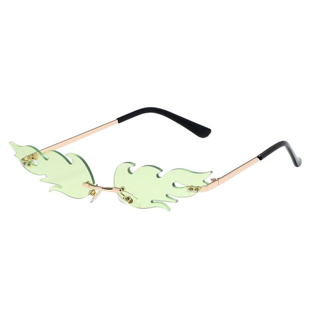 Wide Open Angle Fire Flame Sunglasses Clear Vision And Fire Flame True Color UV 400 Light Green Light Green