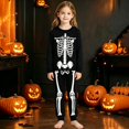 thumbnail image 2 of CAIVO Kids Halloween 2 Piece Pajama Sets Skeleton Print Long Sleeve O-Neck Tops & Pants Boys Girls Soft Sleepwear Homewear, 2 of 4
