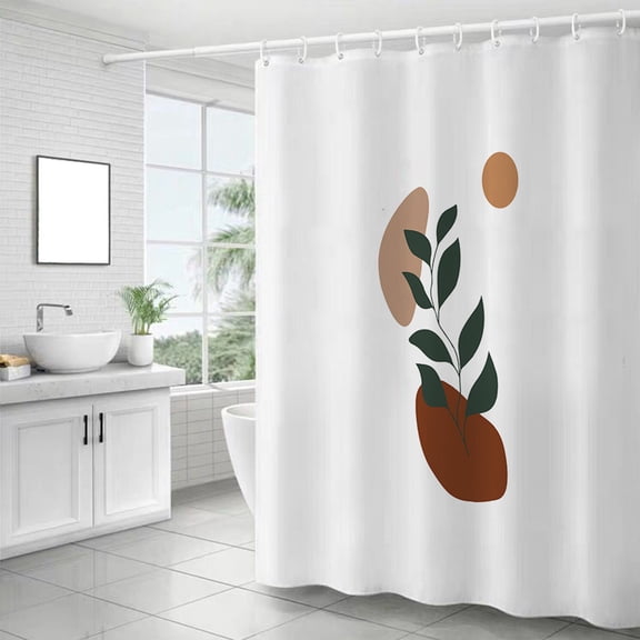 Yhmxh Bathroom Decor Bathroom Accessories Bathroom Essentials Style Abstract Shower Curtain Boho Arch Sun Beige Modern Minimalistic Home Bathtubs Bathroom Curtain Decoration Set with 12 Hooks