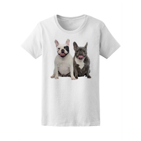 Two Adorable French Bulldog T-Shirt Women -Image by Shutterstock, Female x-Large