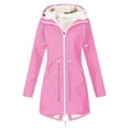 thumbnail image 1 of Kcodviy Women's Fleece Lined Winter Retro Jacket Coat Mid Length Solid Raincoat for Women Color Hooded Jacket, 1 of 2
