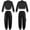 Black, variant on Aislor Kids Girls Metallic Long Sleeve Jacket with Elastic Waist Sweatpants for Hip Hop Jazz Black 10