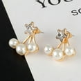 thumbnail image 6 of Grandest Birch Women Faux Pearl Star Rhinestone Ear Jacket Evening Party Earrings Jewelry Gift Alloy, Rhinestone, Faux Pearl Silve, 6 of 8