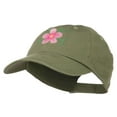 thumbnail image 2 of Single Flower Embroidered Low Profile Pet Spun Washed Cap - Olive OSFM, 2 of 5