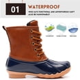 thumbnail image 2 of Ahannie Kids Boys & Girls Winter Waterproof Rain Boot, Youth Outdoor Lace Up Two Tone Fashion Duck Boot(Toddler/Little Kid/Big Kid), 2 of 7