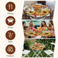 thumbnail image 5 of Round Table Cover 36-44 Inch Pumpkins Fall Waterproof Reusable Table Cloth Round Fitted Vinyl Tablecloth with Elastic Edged for Parties Outdoors, Thanksgiving Wooden Berry Floral Vintage, 5 of 6