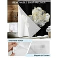 thumbnail image 3 of No Hook Cloth Fabric Shower Curtain with Snap in Liner, Flower Black Waterproof Shower Curtains Set with See Through Top Window, Gold White Abstract Floral Aesthetic Bath Curtains Shower 60"x72", 3 of 6