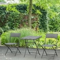 thumbnail image 2 of Outsunny 3 Pcs Rattan Bistro Set, Folding Patio Furniture Set, Grey, 2 of 10