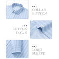 thumbnail image 3 of Vividaire Button Down Shirts for Women Long Sleeve Collared Striped Work Business Casual Office Blouses Tops with Pocket, 3 of 9