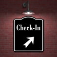 thumbnail image 2 of Check-In 45 Degree Up Right Arrow BLACK Aluminum Composite Sign, 15"x18", 2 of 10