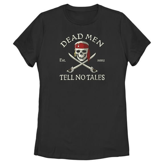 Women's Pirates of the Caribbean: Curse of the Black Pearl Dead Men Tell No Tales Graphic Tee Black X Large