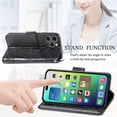 thumbnail image 4 of Compatible with iPhone 14 Pro Max Case Glitter Bling with Card Holder and Stand Leather Flip Wallet Diamond Butterfly Protective Case for iPhone 14 Pro Max 6.7 inch Crystal Black, 4 of 14