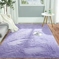thumbnail image 2 of Homore Cute Fluffy Velvet Carpet Soft Washable Area Rugs for Bedroom/ Living Room Decoration, 5' x 8' Lavender, 2 of 8