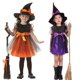 thumbnail image 2 of Disfraz de Bruja de Manga Corta con Cinturón de Lunares para Niños, Vestido de Halloween con Sombrero Puntiagudo para Fiesta de Disfraces, 2 of 4