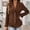 Brown, variant on Women's Corduroy Jackets Ruffle Trim Button Down Lapel Jacket with Shoulder Pads Vintage Office Coat for Work and Casual