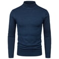thumbnail image 2 of CEHVOM Chandail en Tricot à Col Montant Mi-Haut Décontracté pour Homme, Couleur Unie, Manches Longues, Chandail, Haut, Manteau de Base, Solde, 2 of 5