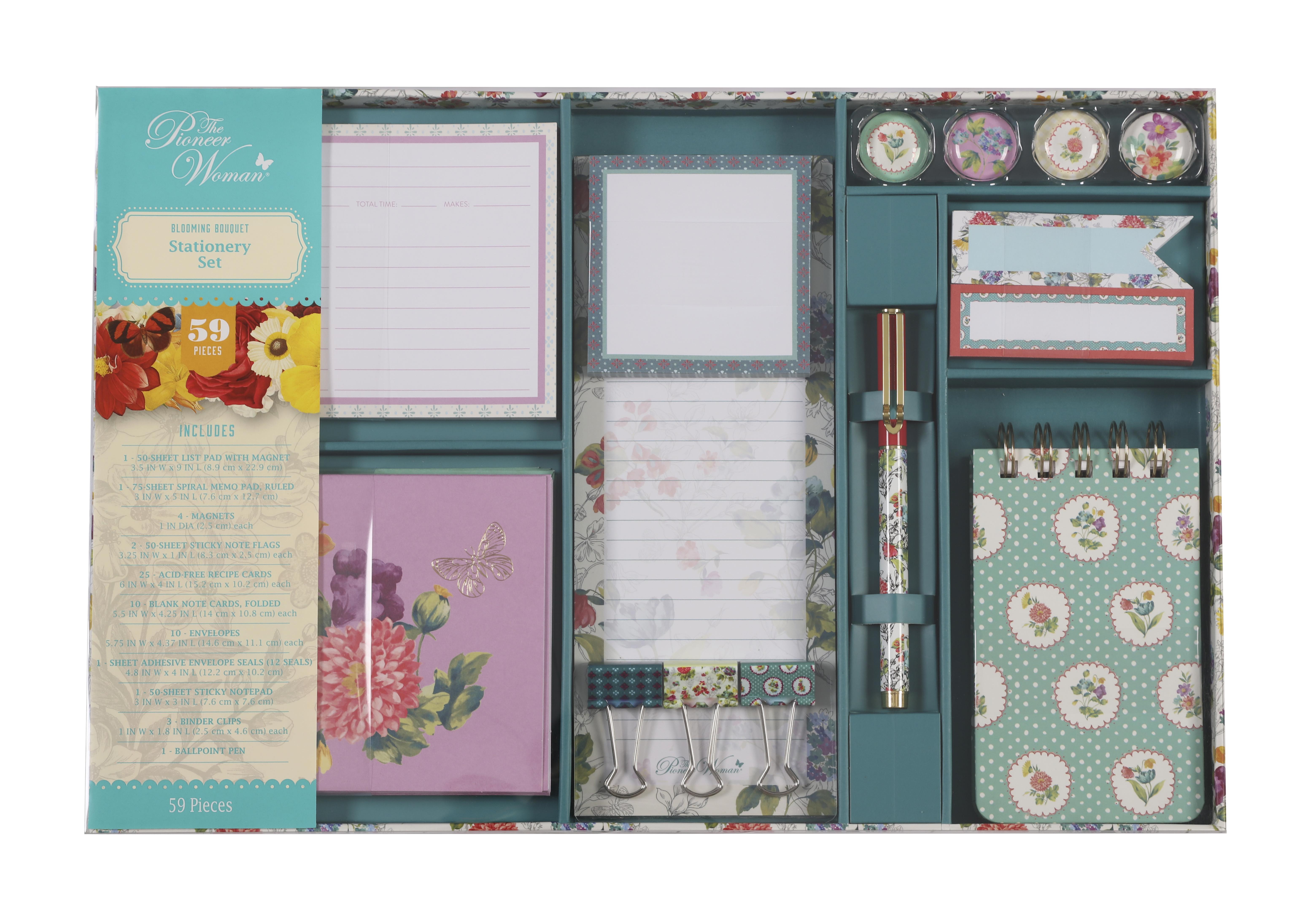The Pioneer Woman Blooming Bouquet 59-Piece Stationery Set