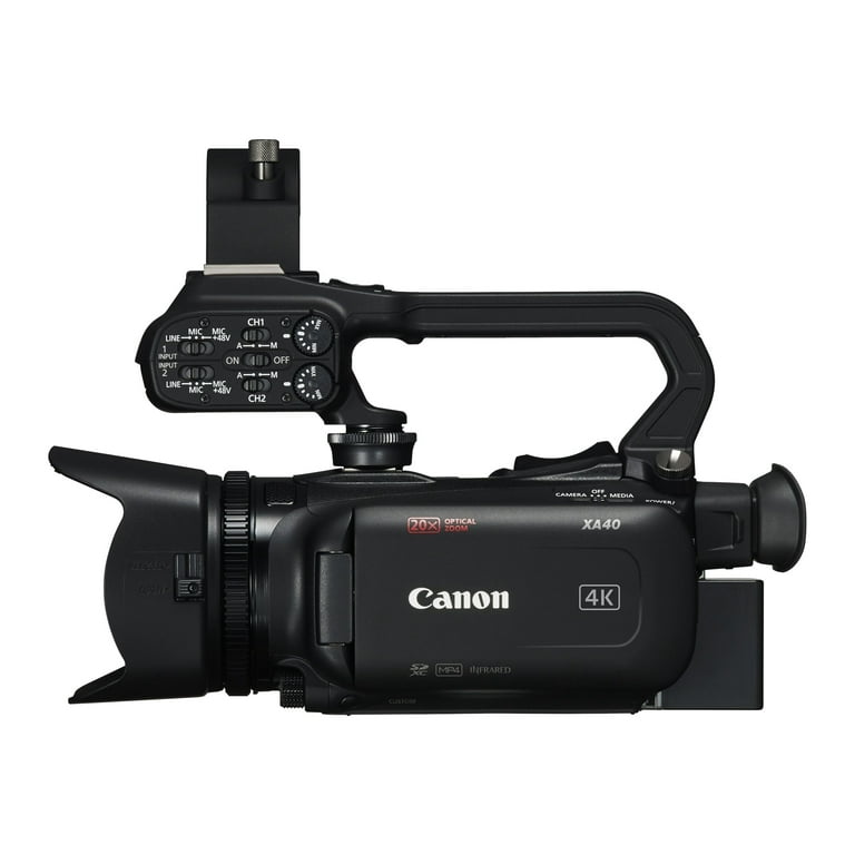 Canon XA40 Camcorder, 4K UHD, 20x Optical Zoom, 21.14 MP, Flash