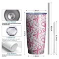 thumbnail image 6 of 20oz Tumblers Pink Breast Cancer Stainless Steel Vacuum Insulated Double Wall Travel Tumbler Cups Mug with Lid and Straw,Cleaning Brush for Cold & Hot Drinks, 6 of 7
