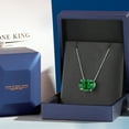 thumbnail image 5 of Gem Stone King 14K White Gold Green Created Emerald Pendant Necklace for Women | 4.00 Cttw | Gemstone May Birthstone | Oval 14X10MM | With 18 inch Chain, 5 of 6