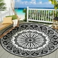 thumbnail image 3 of Aonewoe Round Outdoor Rugs 10Ft Waterproof Patio Plastic Straw Rug Reversible Camping Carpet Indoor Outdoor Area Rug for Patio,Deck,Balcony,Picnic,Beach,Outside, 3 of 8