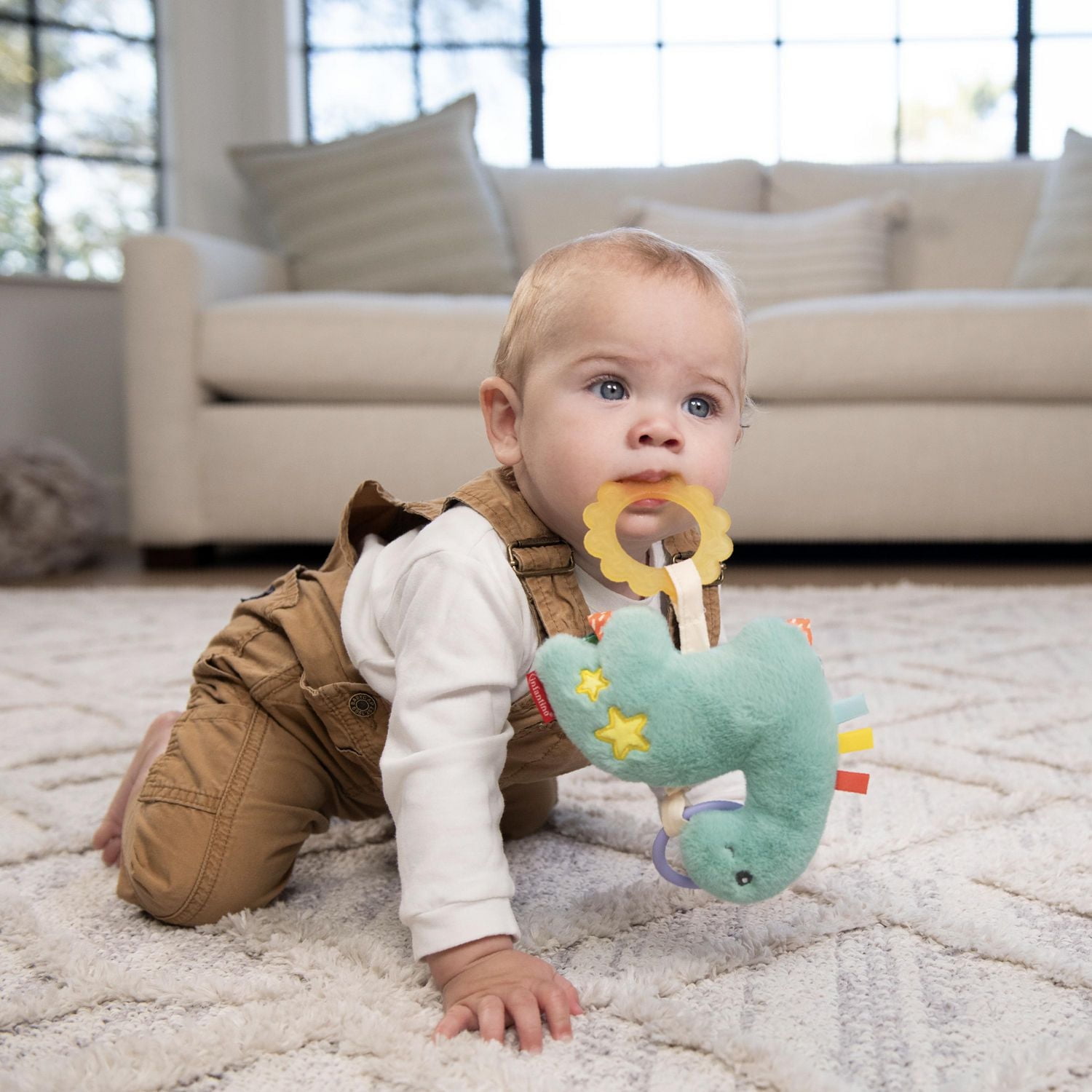 Infantino Pull & Shake Jittery - Dinosaur, Dinosaur toy