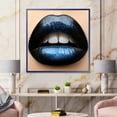 thumbnail image 2 of Girl Lips With Black and Blue Lipstick 36 in x 36 in Framed Photography Canvas Art Print, by Designart, 2 of 4