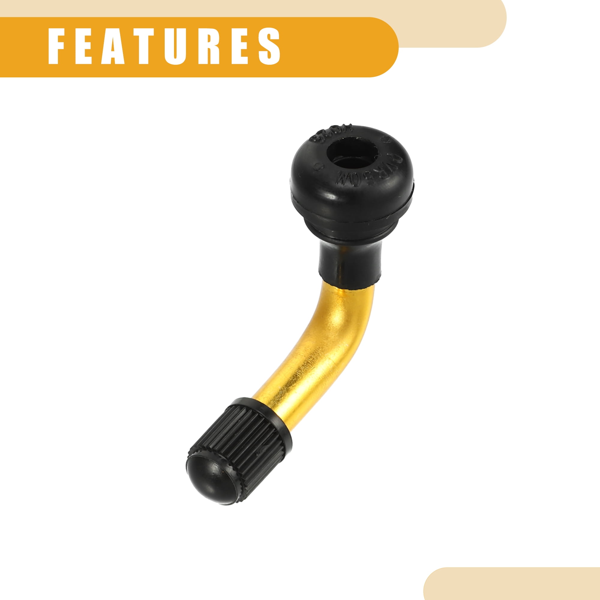 Unique Bargains 5 Pcs Universal Tubeless Tire Valve Stem - Stainless Steel Gold Tone PVR50