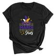 thumbnail image 6 of Ounisa Womens Tops Mardi Gras Sweatshirts Carnival Sweatshirt Funny Mask Graphic Short Sleeve Shirts Fat Tuesday Pullover, 6 of 6