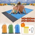 thumbnail image 3 of 200x210cm Waterproof Beach Cushion Pocket Outdoor Picnic Camping Beach Mat Portable Lightweight Picnic Mat Camping Floor Mats (Blue,200x210cm), 3 of 7