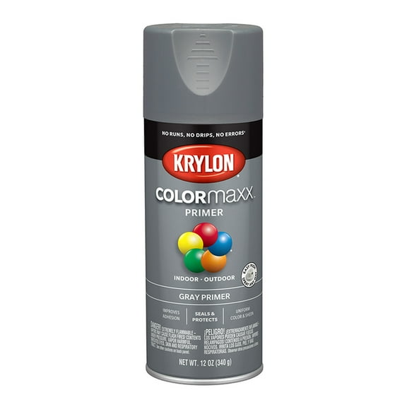 24-Pack of 12 oz Krylon K05582007 Gray COLORmaxx Paint & Primer Spray Paint, Primer