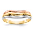 thumbnail image 1 of Diamond2Deal 14K Tri-color Gold Open Fancy Ring for Women Size 7, 1 of 7
