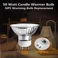 thumbnail image 2 of HIBIBUD Wax Warmer Bulbs,120V 50W Gu10 Light Bulbs for Candle Warmer Lamp,Mr16 with Glass Cover Warming Bulbs,Dimmable,Warm White,Long Lasting Lifespan,6 Pack, 2 of 7