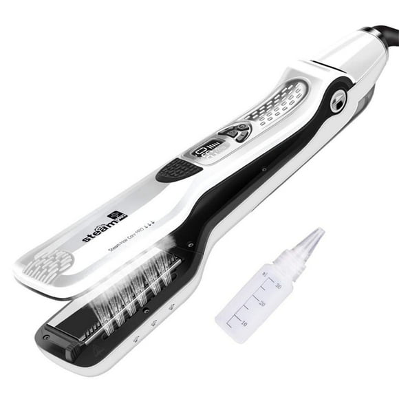 Professional Steam Straightener for Hair Ceramic Tourmaline Steam Flat Iron, Steam Hair Straightener Straightening Flat Iron, LED Display with Adjustable T
