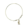 thumbnail image 2 of 8 inch Round Double Loop Bangle Bracelet w/ Praying Girl in Gold-Filled, 2 of 3
