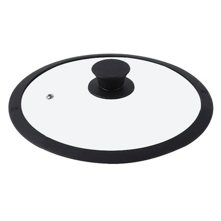 

Jiandong Pot Cover 1Pc Practical Silicone Rim Pot Cover Round Tempered Pan Lid (Black)(10.24X10.24X1.18Inch)