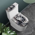thumbnail image 3 of HELLHERO Stretch Toilet Lid Covers & Machine Washable Fits All Toilet Shapes Elastic Edge with Set of 2 Bathroom Toilet Cozy Set Ink Painting Texture, 3 of 6
