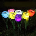 thumbnail image 3 of 6pcs Garden Tulip Flower Shape Led Solar Powered Lights Outdoor Yard Standing Decor, Multi-color, 3 of 4