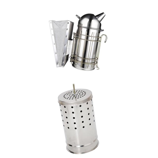 Conjunto De Colmena De Abejas Combinando Fumador De Colmenas Tomando La Condición De Colmena De Comprobación De DYNWAVEMX Parte interior del ahumador de la colmena de abejas