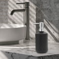 thumbnail image 6 of Unique Bargains 1 Pc Cylinder Twill Lines Soap Dispenser 15.22oz Black Silver Tone, 6 of 6