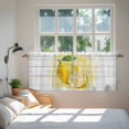 thumbnail image 3 of Lemon Tier Curtains 24 Inch Length, Yellow Summer Botanical Watercolor Wooden Cafe Short Curtains for Bathroom Over Sink, Small Kitchen Curtain Light Filtering Tiered Drapes 2 Panels 27.5"Wx24"L, 3 of 8