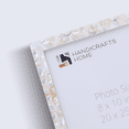 thumbnail image 5 of Handicrafts Home Mother of Pearl Picture Frame 8x10, Decorative Photo Frame for Tabletop or Wall, Handmade Shell Mosaic Frame, Modern Home Decor, Gift Picture Frame,White, 5 of 6