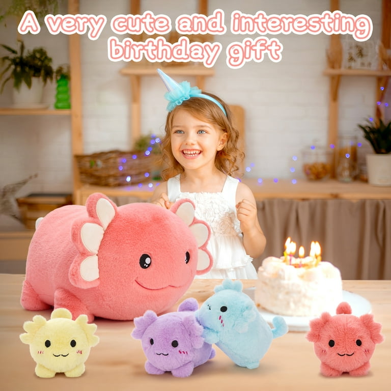 MorisMos 5Pcs Axolotl Plush Toy, Axolotl Stuffed Animal with 4