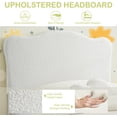 thumbnail image 4 of Bingirl Twin Size Upholstered Bed Frame with Adjustable Headboard Boucle Upholstered Platform Bed for Strong Wood Slats No Box Spring Needed Noise-Free Easy Assembly Beige, 4 of 7