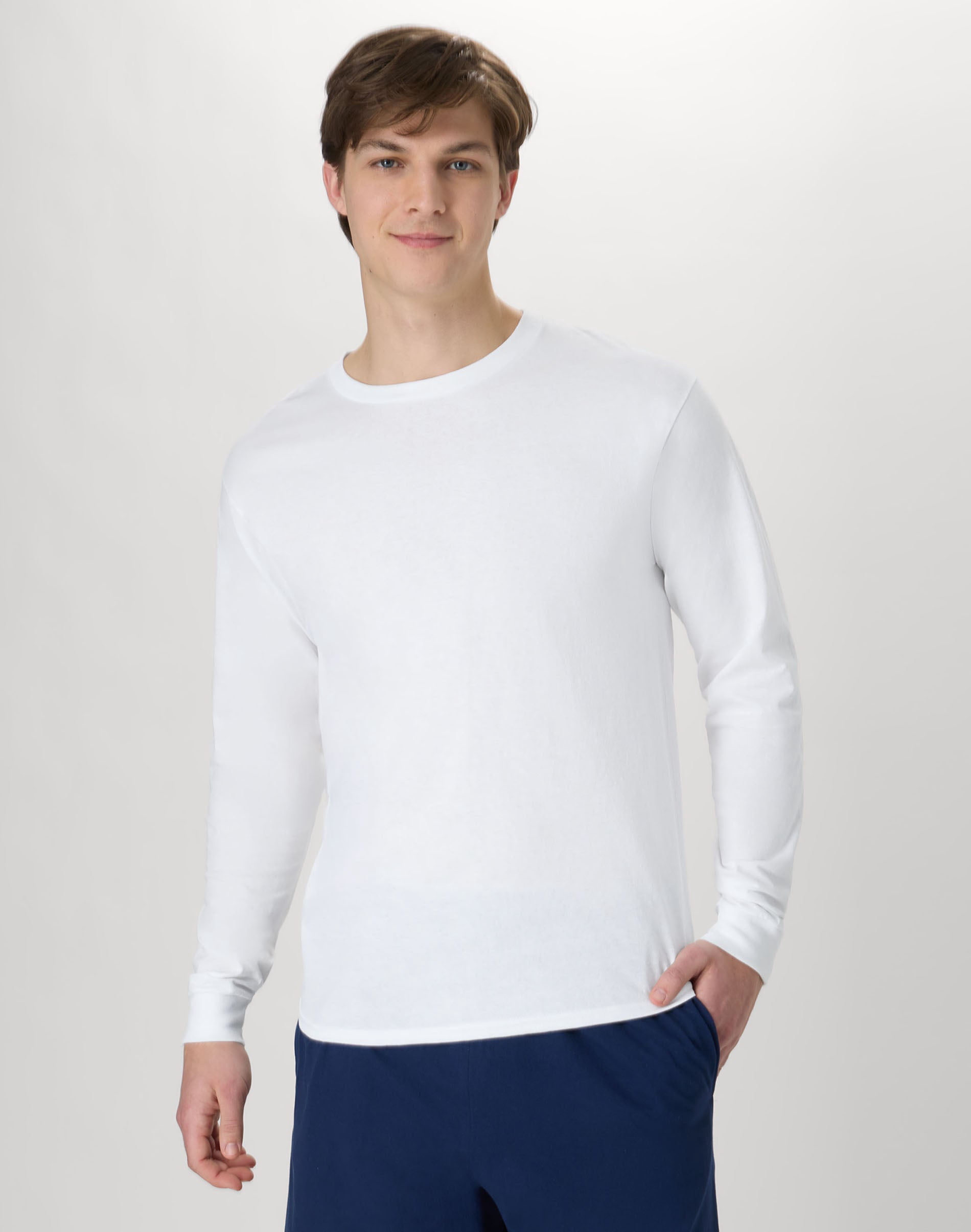 Hanes Comfort Soft スケルトン長袖カットソー Hanes, Long-Sleeve T-Shirt, 4-Pack, Men's Heavyweight Cotton
