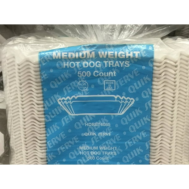500 Count Hot Dog Trays, Paper, Medium Weight, 8 in.