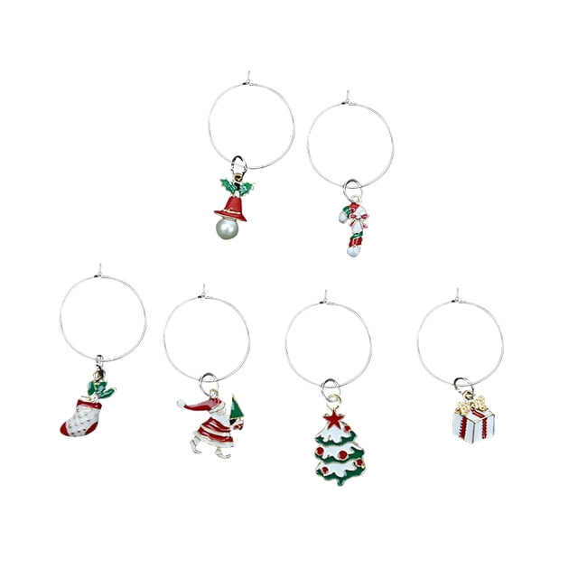 XWSHYW Adornos Colgantes Reconocedor de Copas de Vino de Navidad Colgante Decorativo para Copas de Vino de Navidad