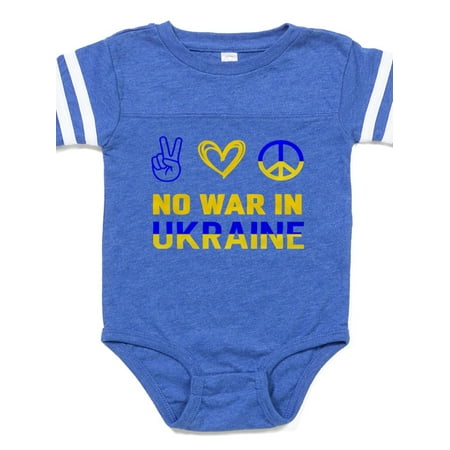 

CafePress - No War In Ukraine Scissors - Cute Infant Baby Football Bodysuit